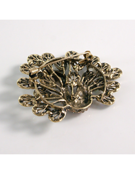 BROSZKA BROSZA STARE ZŁOTO PAW Z KAMIENIAMI CRYSTAL AB LOLITA AKCESORIA