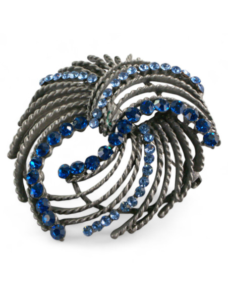 BROSZKA BROSZA GRAFITOWY ANIELSKI WŁOS Z KAMIENIAMI  LOLITA AKCESORIA