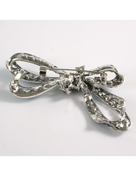 BROSZKA BROSZA KOKARDA Z KAMIENIAMI  ODCEINIE NIEBIESKIEGO LOLITA AKCESORIA