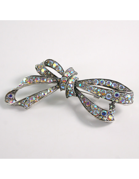 BROSZKA BROSZA SREBRNA KOKARDA KAMIENIAMI  CRYSTAL AB LOLITA AKCESORIA