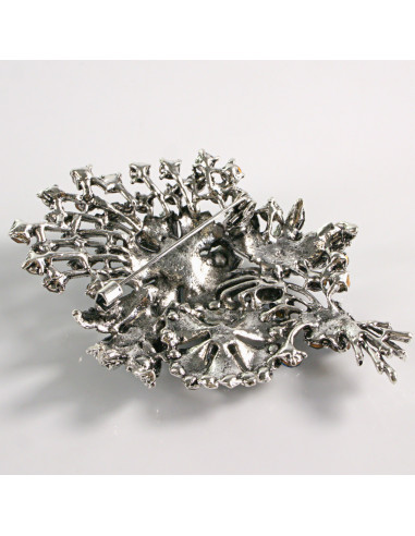 BROSZKA BROSZ BUKIET KWIATÓW Z NIEBIESKIMI...