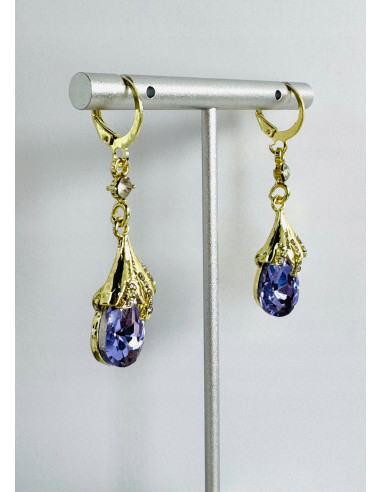 Kolczyki z FIOLETOWĄ ŁEZKĄ Lolita Accessories...