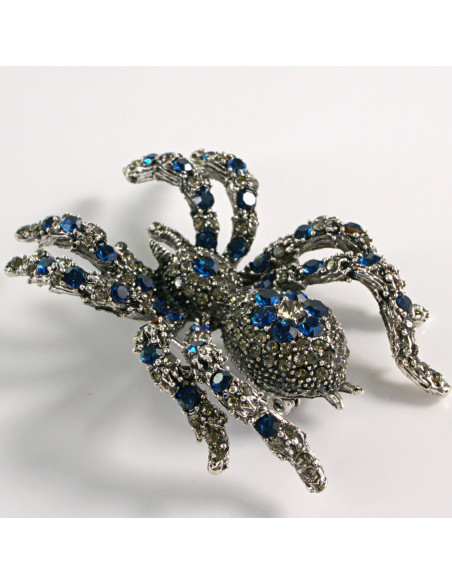 BROSZKA BROSZA PAJĄK Z KAMIENIAMI GRAFITOWA  LOLITA AKCESORIA