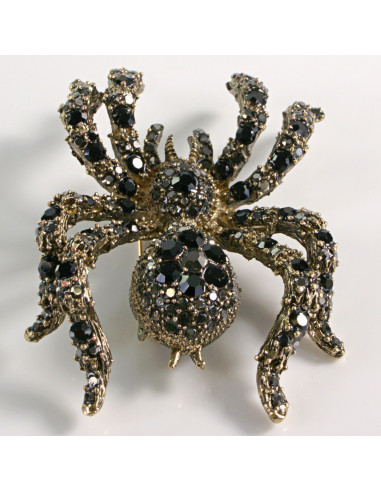 BROSZKA BROSZA PAJĄK Z KAMIENIAMI  STARE ZŁOTO...
