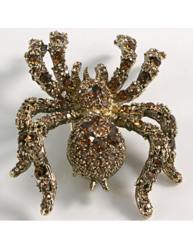 BROSZKA BROSZA PAJĄK Z KAMIENIAMI  STARE ZŁOTO...