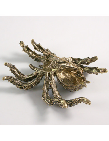 BROSZKA BROSZA PAJĄK Z KAMIENIAMI  STARE ZŁOTO...