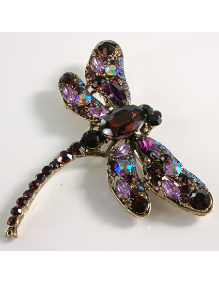 BROSZKA BROSZA DUŻA FIOLETOWA WAŻKA Z KAMIENIAMI   LOLITA AKCESORIA