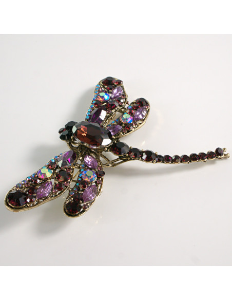 BROSZKA BROSZA DUŻA FIOLETOWA WAŻKA Z KAMIENIAMI   LOLITA AKCESORIA