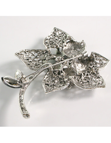 BROSZKA BROSZA DUŻY GRAFITOWY KWIAT MAXI Z...