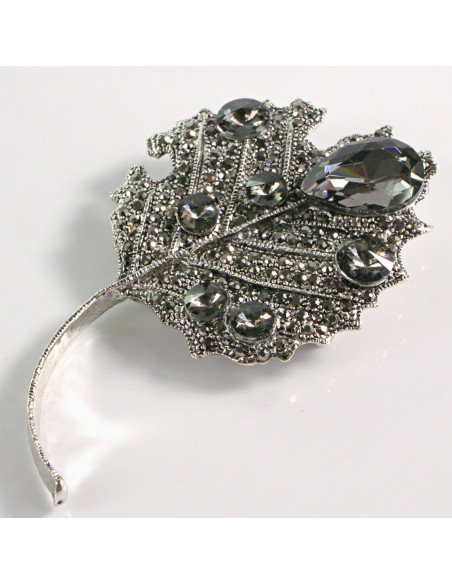 BROSZKA BROSZA DUŻY  LIŚĆ MAXI Z KAMIENIAMI   LOLITA AKCESORIA