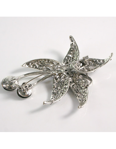 BROSZKA BROSZA DUŻY GRAFITOWY KWIAT  Z...