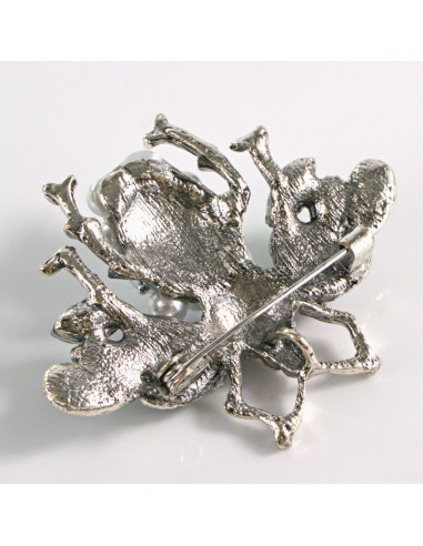 BROSZKA BROSZA GRAFITOWA MUCHA Z PEREŁKAMI...