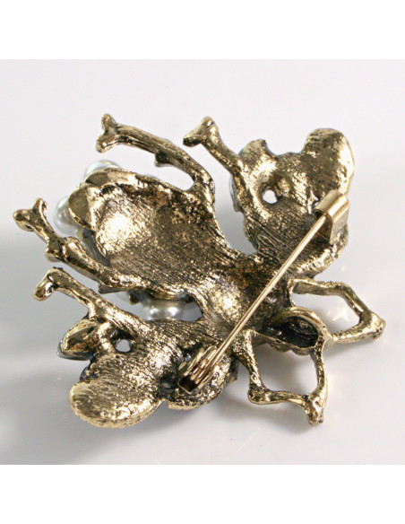 BROSZKA BROSZA KOLOROWA MUCHA Z PEREŁKAMI PERŁY  LOLITA AKCESORIA