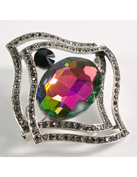 BROSZKA BROSZA  Z DUŻYM KAMIENIEM VITRAIL  LOLITA AKCESORIA