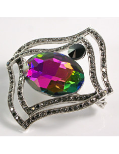BROSZKA BROSZA  Z DUŻYM KAMIENIEM VITRAIL  LOLITA AKCESORIA 2