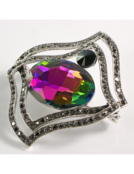 BROSZKA BROSZA  Z DUŻYM KAMIENIEM VITRAIL  LOLITA AKCESORIA