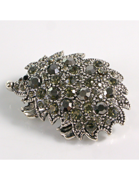 BROSZKA BROSZA SZARY  JEŻ JEŻYK Z KAMIENIAMI  LOLITA AKCESORIA