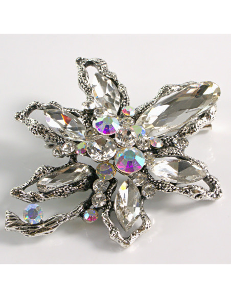 BROSZKA BROSZA DUŻY KWIAT  z KAMIENIAMI  CRYSTAL AB LOLITA AKCESORIA