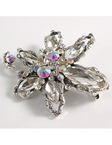 BROSZKA BROSZA DUŻY KWIAT  z KAMIENIAMI...