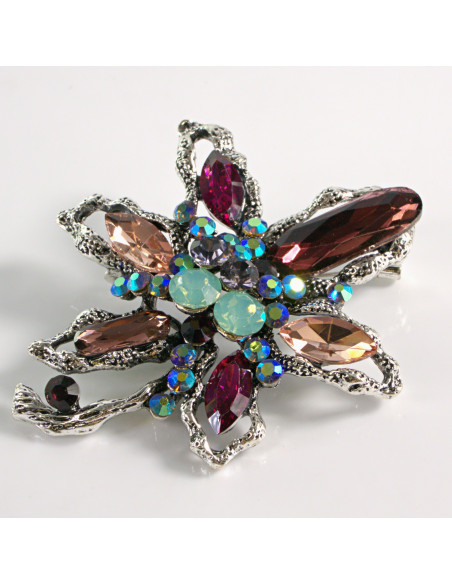 BROSZKA BROSZA DUŻY KWIAT z  KAMIENIAMI   LOLITA AKCESORIA