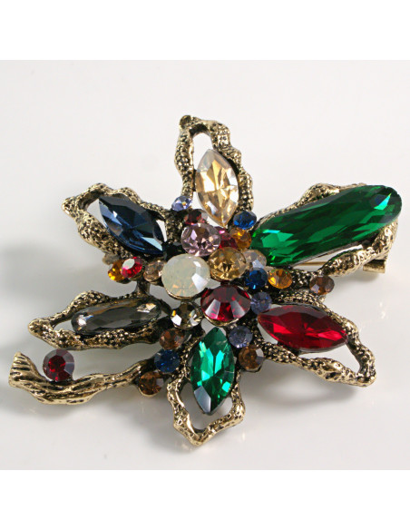 BROSZKA BROSZA DUŻY KWIAT  z KAMIENIAMI  LOLITA AKCESORIA