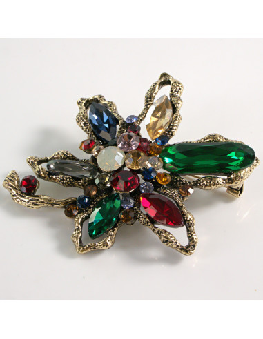 BROSZKA BROSZA DUŻY KWIAT  z KAMIENIAMI  LOLITA...