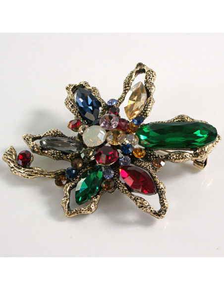BROSZKA BROSZA DUŻY KWIAT  z KAMIENIAMI  LOLITA AKCESORIA