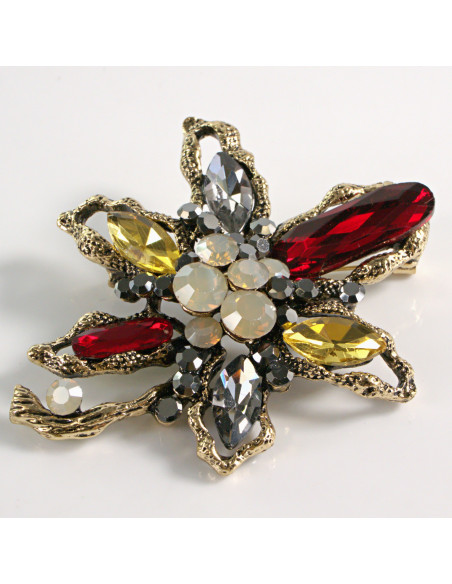 BROSZKA BROSZA DUŻY KWIAT  z KAMIENIAMI   LOLITA AKCESORIA