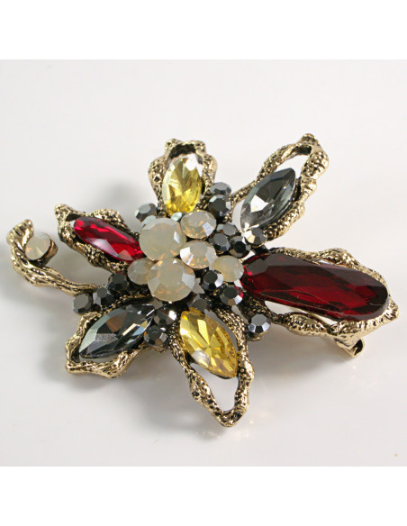 BROSZKA BROSZA DUŻY KWIAT  z KAMIENIAMI   LOLITA AKCESORIA