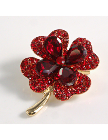 BROSZKA BROSZA CZERWONA CZTEROLISTNA KONICZYNKA KONICZYNA LOLITA AKCESORIA