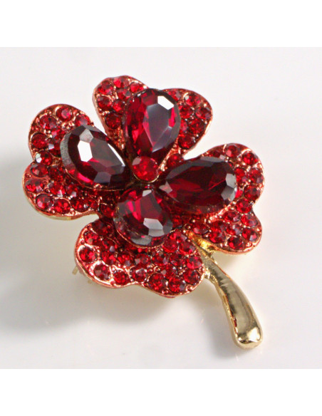 BROSZKA BROSZA CZERWONA CZTEROLISTNA KONICZYNKA KONICZYNA LOLITA AKCESORIA