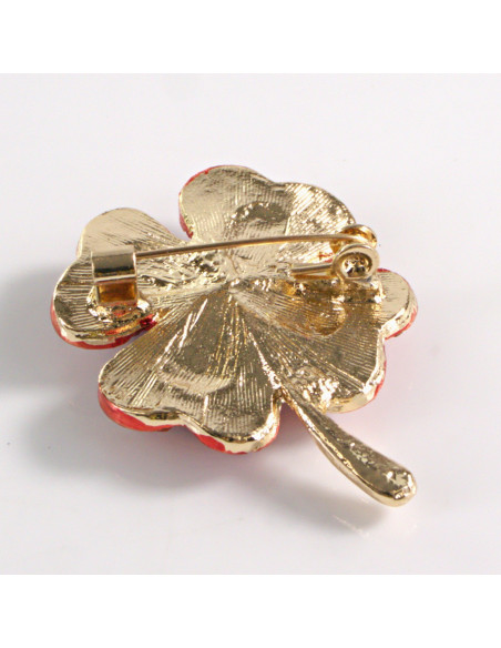 BROSZKA BROSZA CZERWONA CZTEROLISTNA KONICZYNKA KONICZYNA LOLITA AKCESORIA