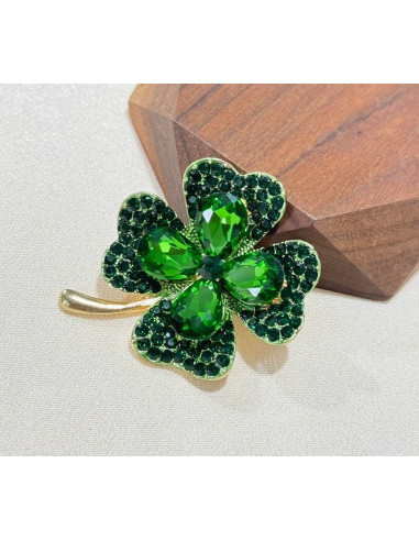 BROSZKA BROSZA ZIELONA CZTEROLISTNA KONICZYNKA...