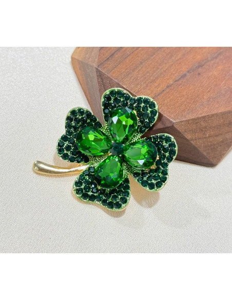 BROSZKA BROSZA ZIELONA CZTEROLISTNA KONICZYNKA KONICZYNA LOLITA AKCESORIA