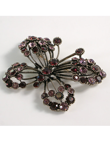 BROSZKA BROSZA DUŻY AŻUROWY MOTYL Z RÓŻOWYMI...