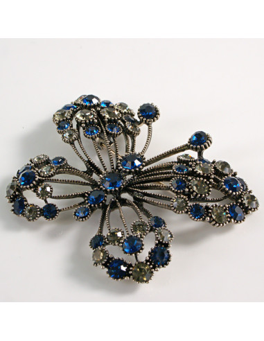 BROSZKA BROSZA DUŻY AŻUROWY MOTYL NIEBIESKIE...