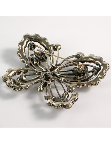 BROSZKA BROSZA DUŻY AŻUROWY MOTYL NIEBIESKIE...