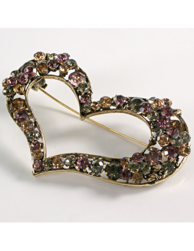 BROSZKA BROSZA DUŻE KOLOROWE  SERCE Z...