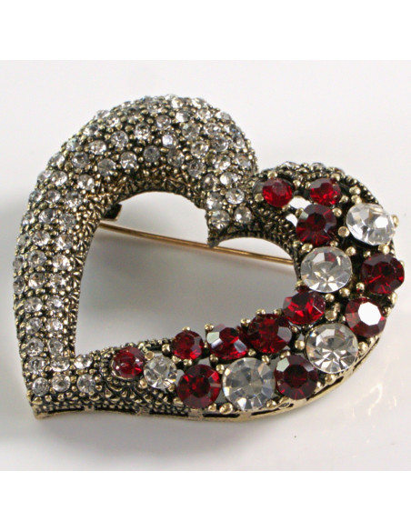 BROSZKA BROSZA  KOLOROWE  SERCE Z CYRKONIAMI LOLITA AKCESORIA