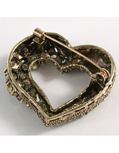 BROSZKA BROSZA  KOLOROWE  SERCE Z CYRKONIAMI...