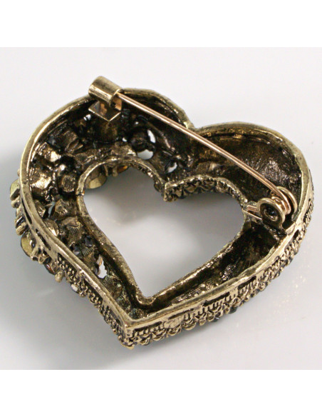 BROSZKA BROSZA  KOLOROWE  SERCE Z CYRKONIAMI LOLITA AKCESORIA