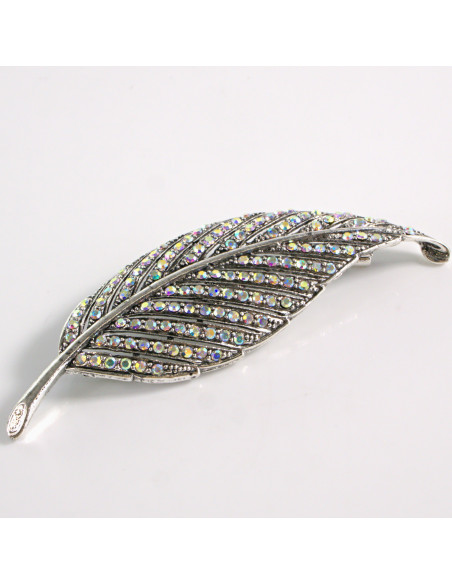BROSZKA BROSZA SREBRNY LIŚĆ LISTEK Z CYRKONIAMI CRYSTAL AB LOLITA AKCESORIA