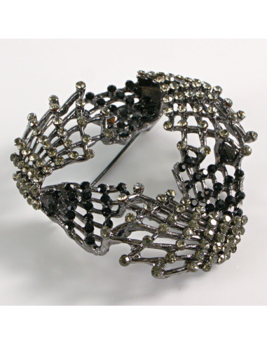 BROSZKA BROSZA DUŻY GRAFITOWY AŻUROWY WĘZEŁ...