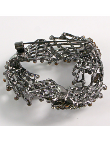 BROSZKA BROSZA DUŻY GRAFITOWY AŻUROWY WĘZEŁ...