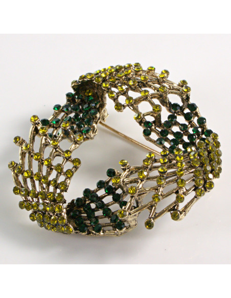 BROSZKA BROSZA DUŻY GRAFITOWY AŻUROWY WĘZEŁ VINTAGE   LOLITA AKCESORIA