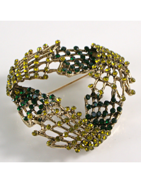 BROSZKA BROSZA DUŻY GRAFITOWY AŻUROWY WĘZEŁ VINTAGE   LOLITA AKCESORIA