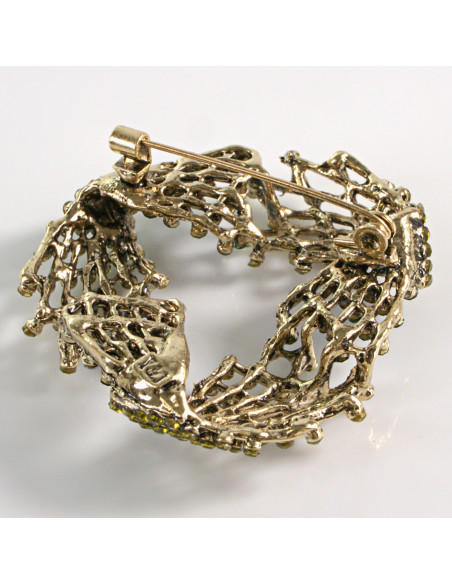 BROSZKA BROSZA DUŻY GRAFITOWY AŻUROWY WĘZEŁ VINTAGE   LOLITA AKCESORIA