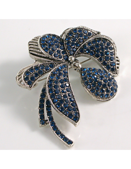 BROSZKA BROSZA NIEBIESKI KWIAT Z ROZWINIĘTYMI PŁATKAMI  LOLITA AKCESORIA