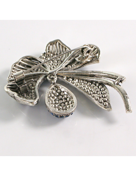 BROSZKA BROSZA NIEBIESKI KWIAT Z ROZWINIĘTYMI PŁATKAMI  LOLITA AKCESORIA