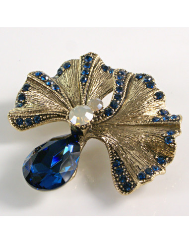 BROSZKA BROSZA ZŁOTY LIŚĆ MIŁORZĘBU Z...